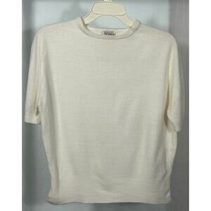 Vintage 1950s Full Fashioned 100% Turbo Orlon Short-Sleeve Sweater | Size Small